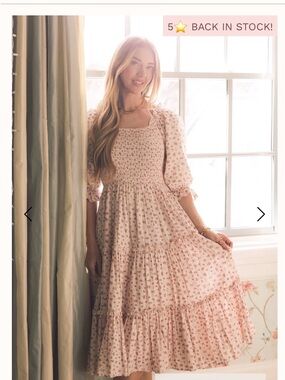 Madeline Dress In Pink by ivy city size small MSRP $128